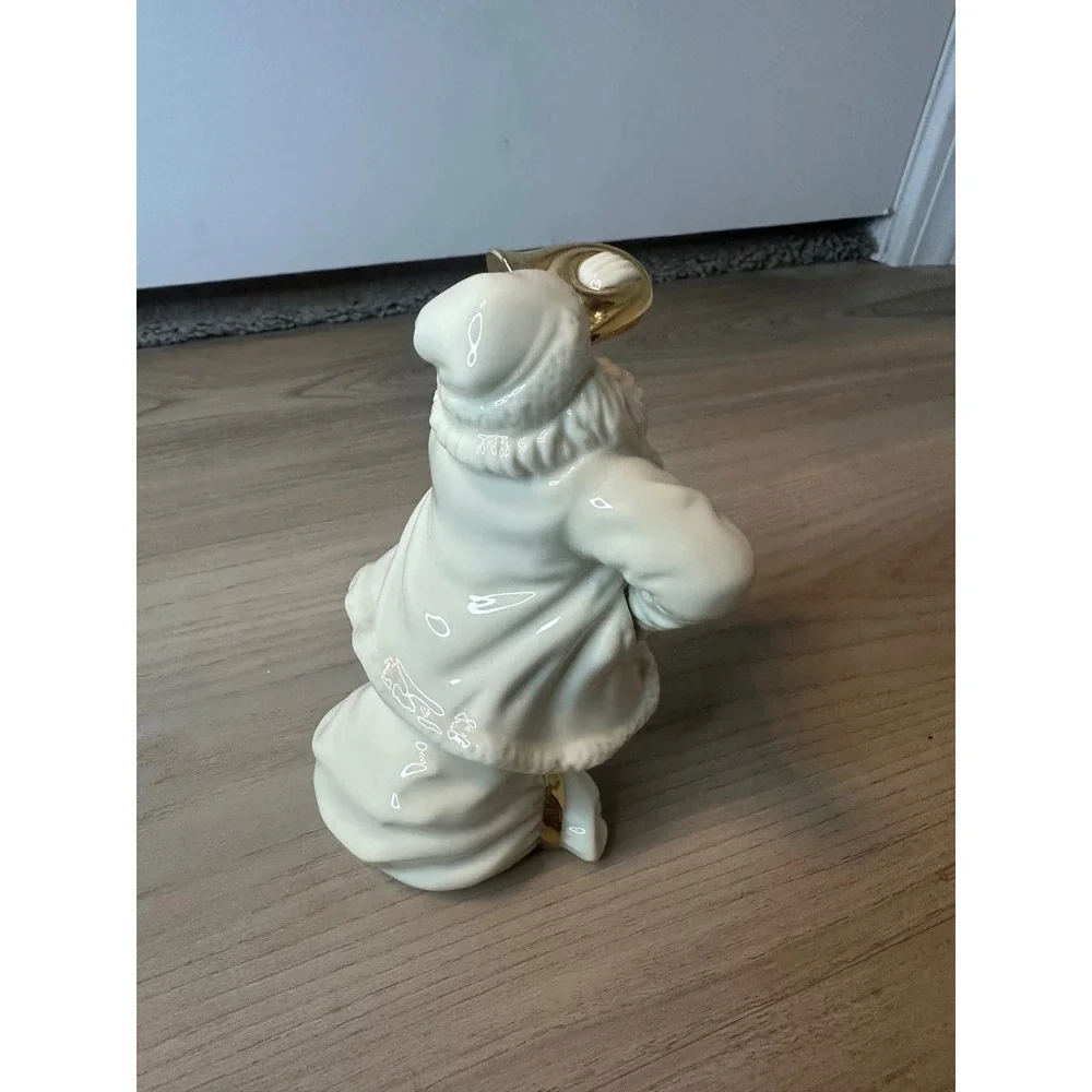 Lenox Ivory China Santa with French Horn Gold Accents Christmas Figurine‎ 5 inch